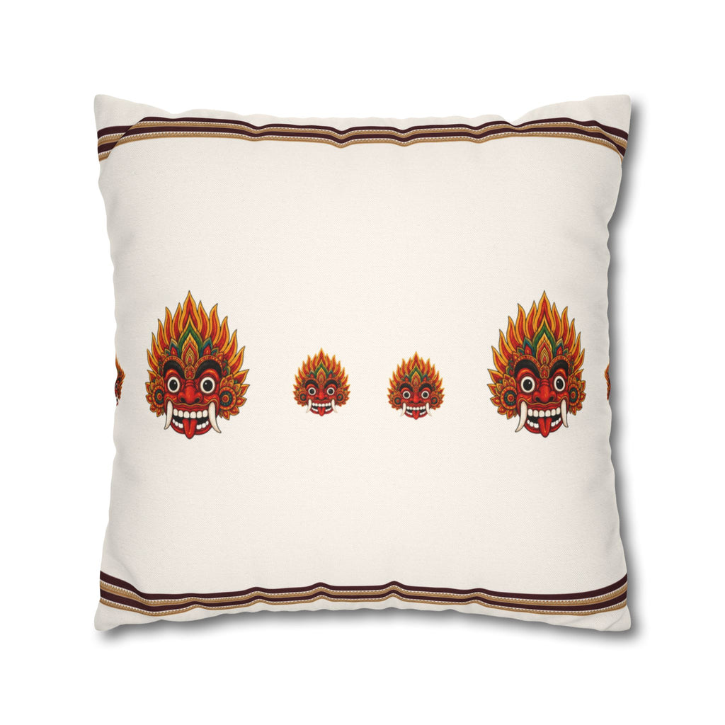 Raksha Mask Cushion Cover Sri Lankan Devil Dance Decorative Throw Pillow