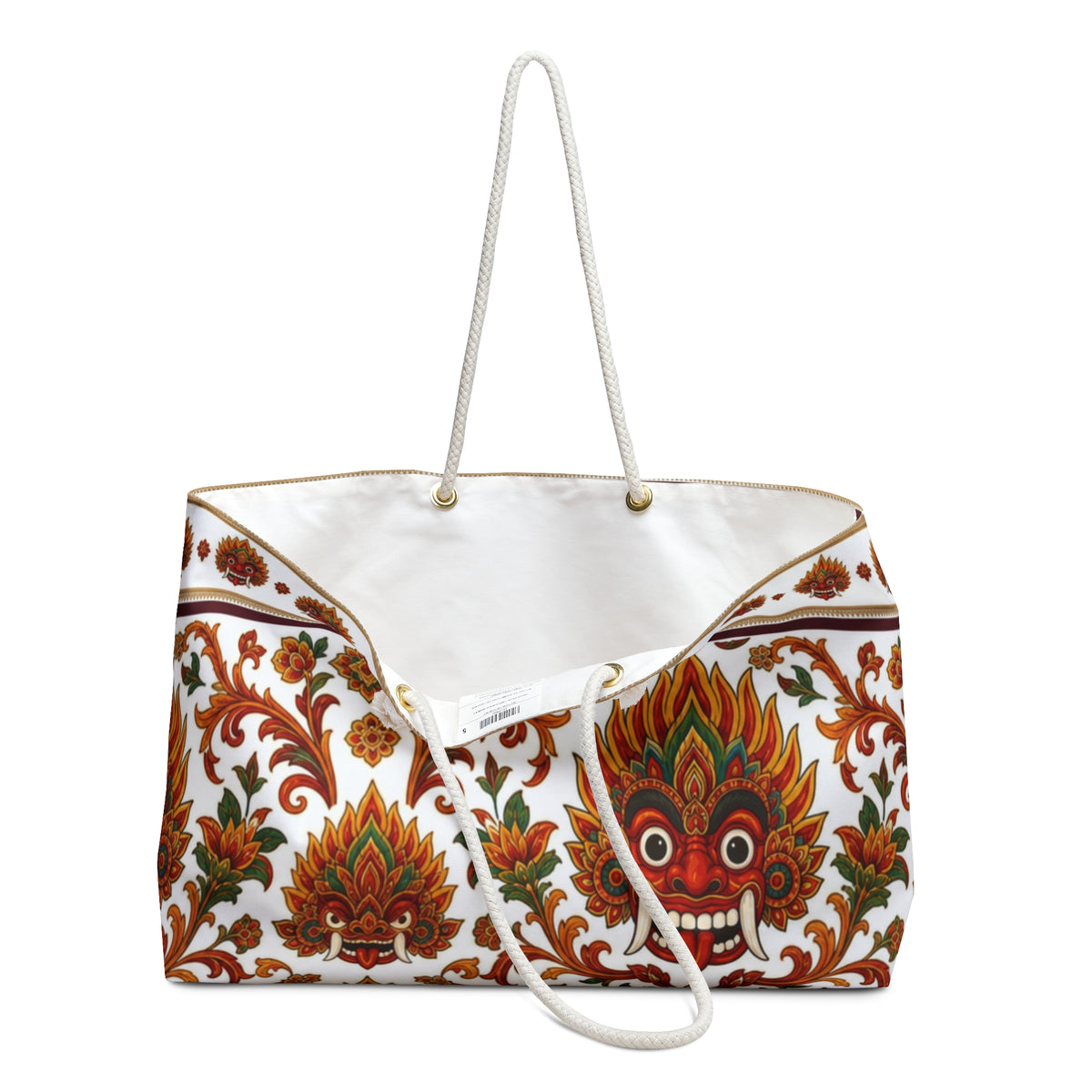 Sri Lanka Raksha Mask Weekender Bag Kolam Devil Dance Floral Print