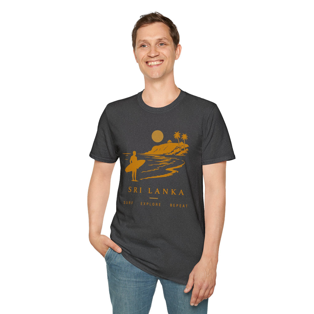 Sri Lanka Surf  Unisex T-Shirt  Surf Explore Repeat Beach Tee