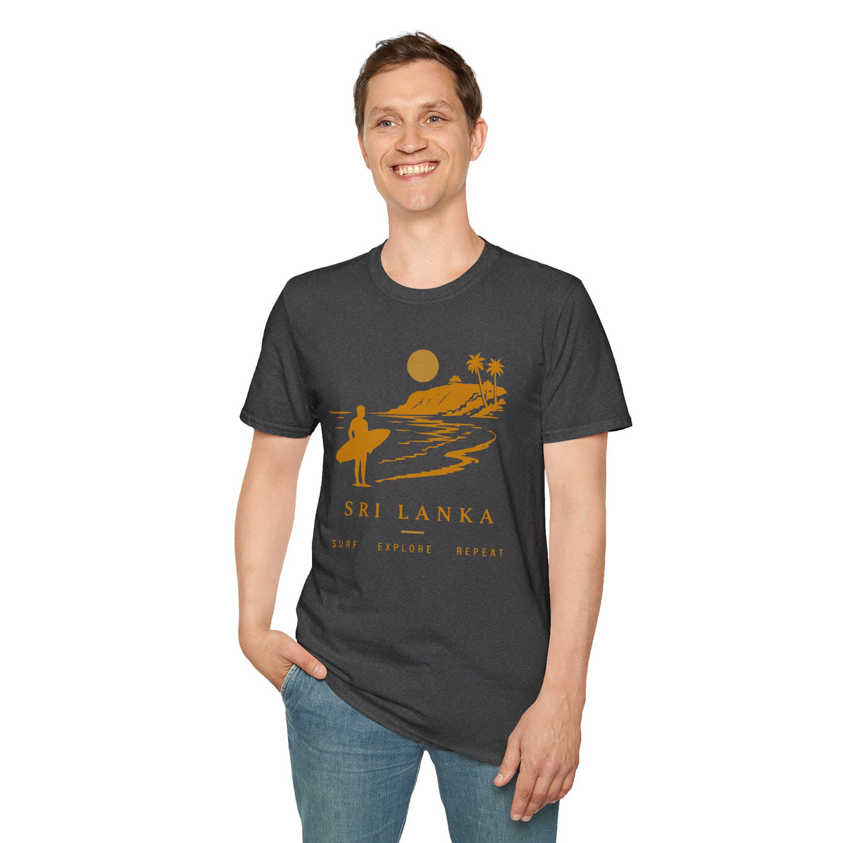 Sri Lanka Surf  Unisex T-Shirt  Surf Explore Repeat Beach Tee