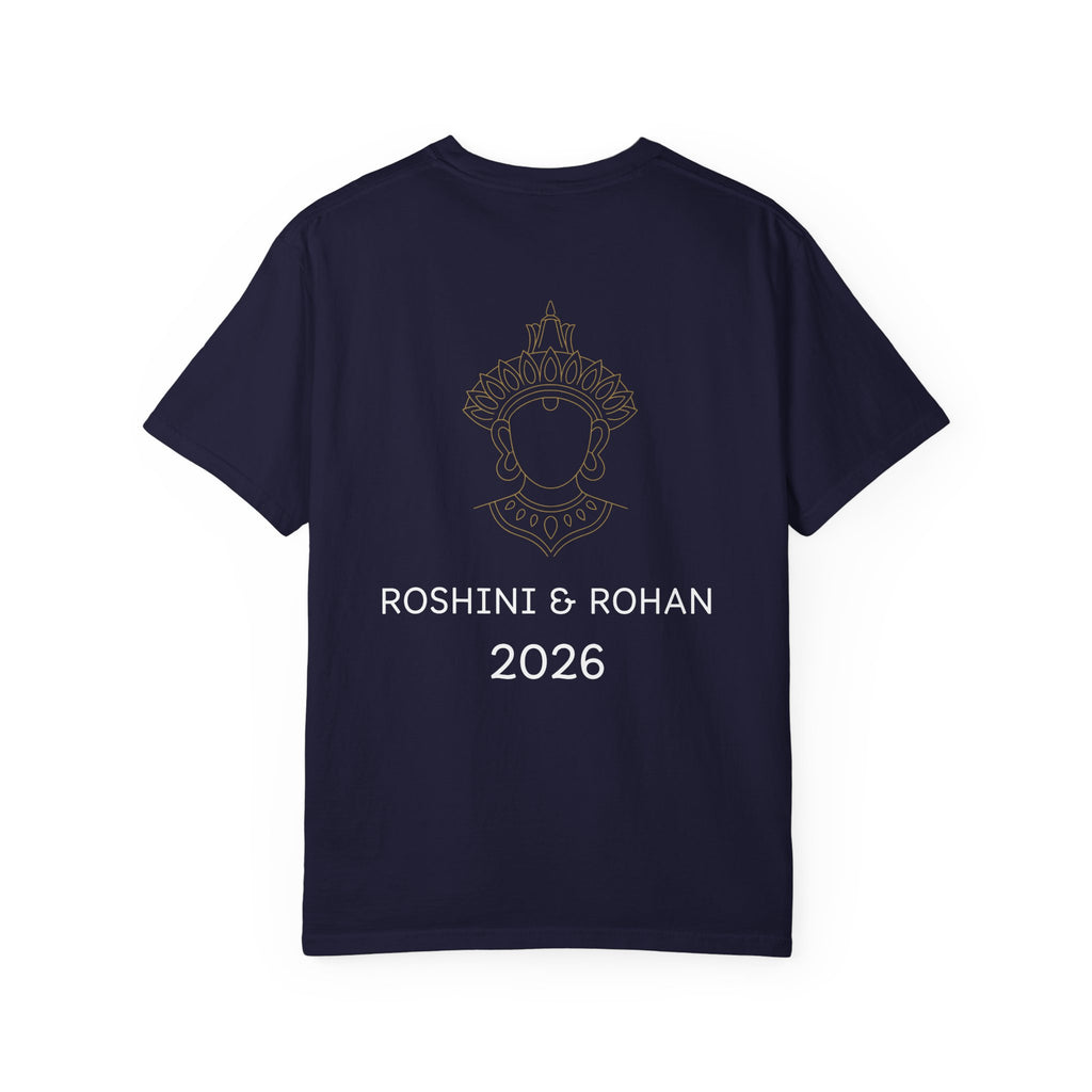 Sri Lanka Destination Wedding T-Shirt — "First Wedding Sri Lanka" Couple Tee (Roshini & Rohan 2026)