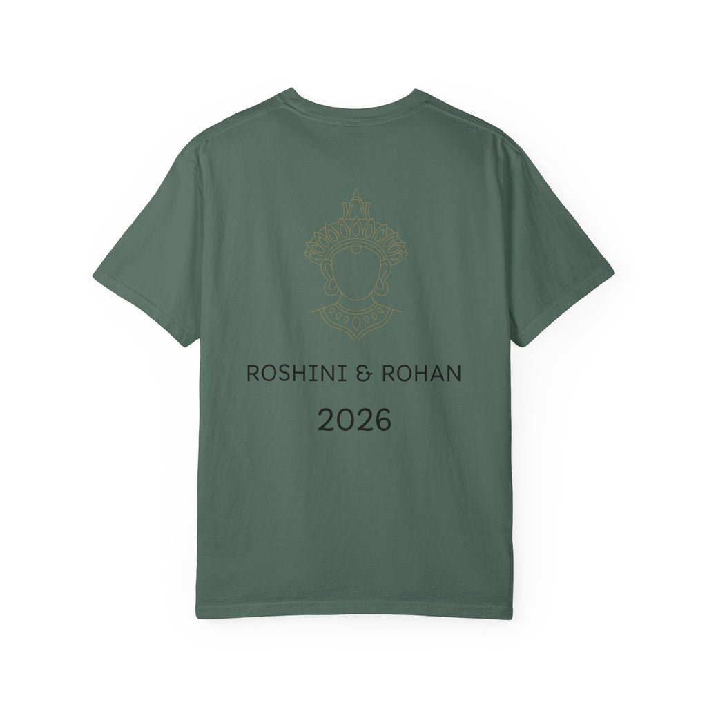 Sri Lanka Destination Wedding T-Shirt — "First Wedding Sri Lanka" Couple Tee (Roshini & Rohan 2026)