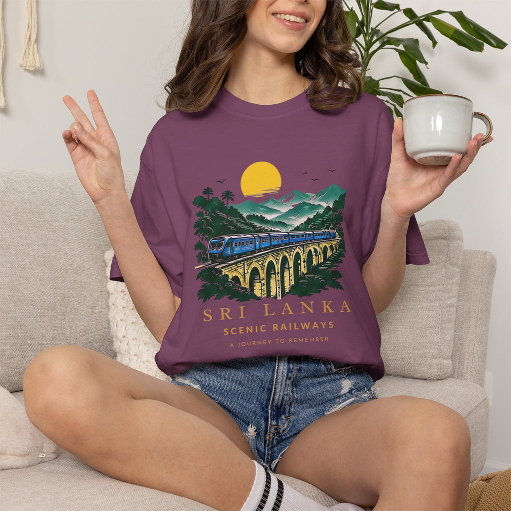 Sri Lanka Nine Arch Bridge Unisex T-Shirt Vintage Railway Tee