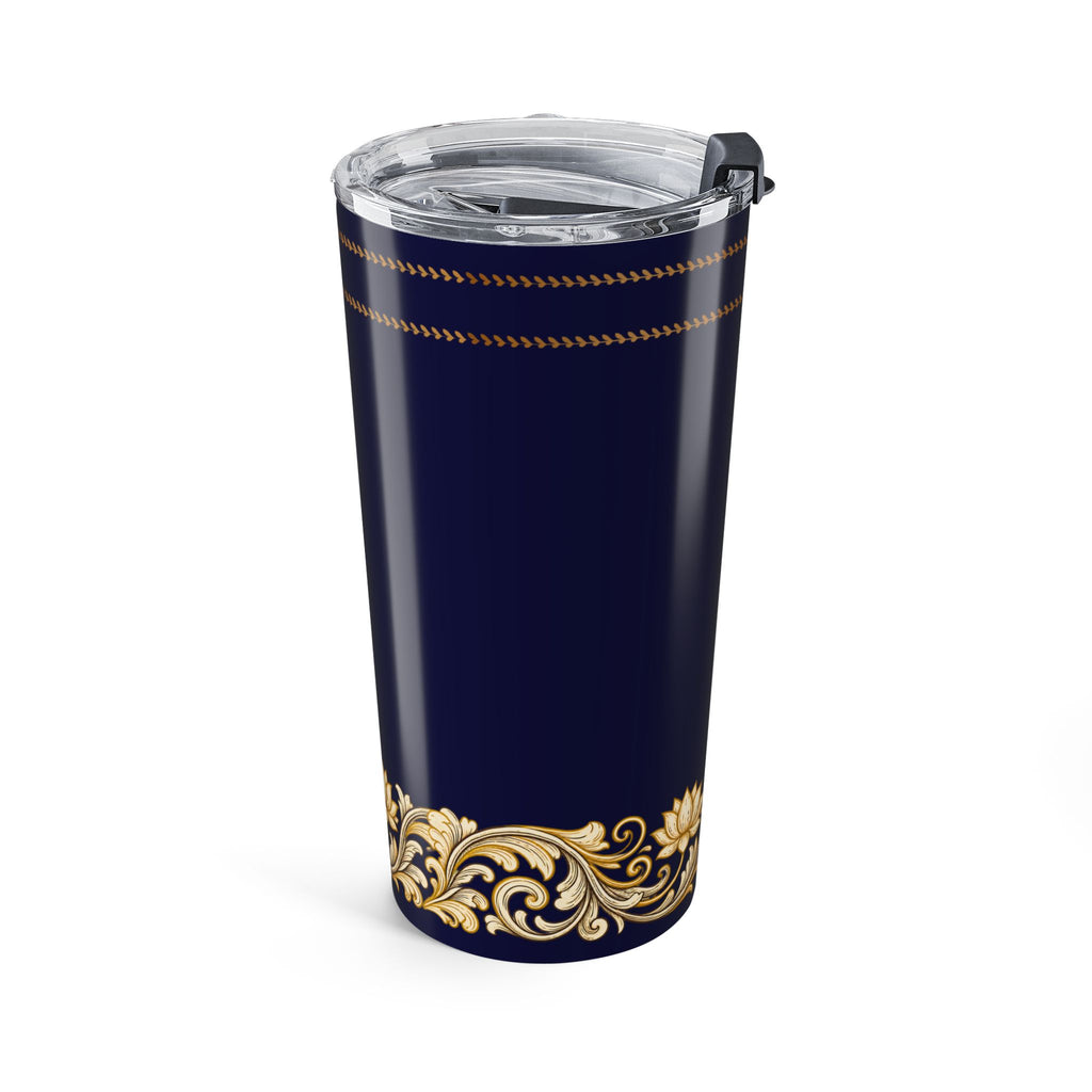 Navy & Gold Baroque 20 oz Insulated Travel Tumbler