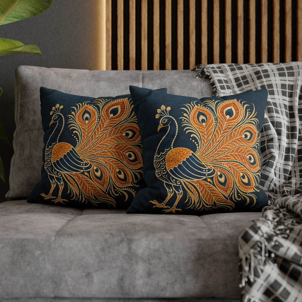 Peacock Batik Cushion Cover Sri Lankan Gift Pillowcase