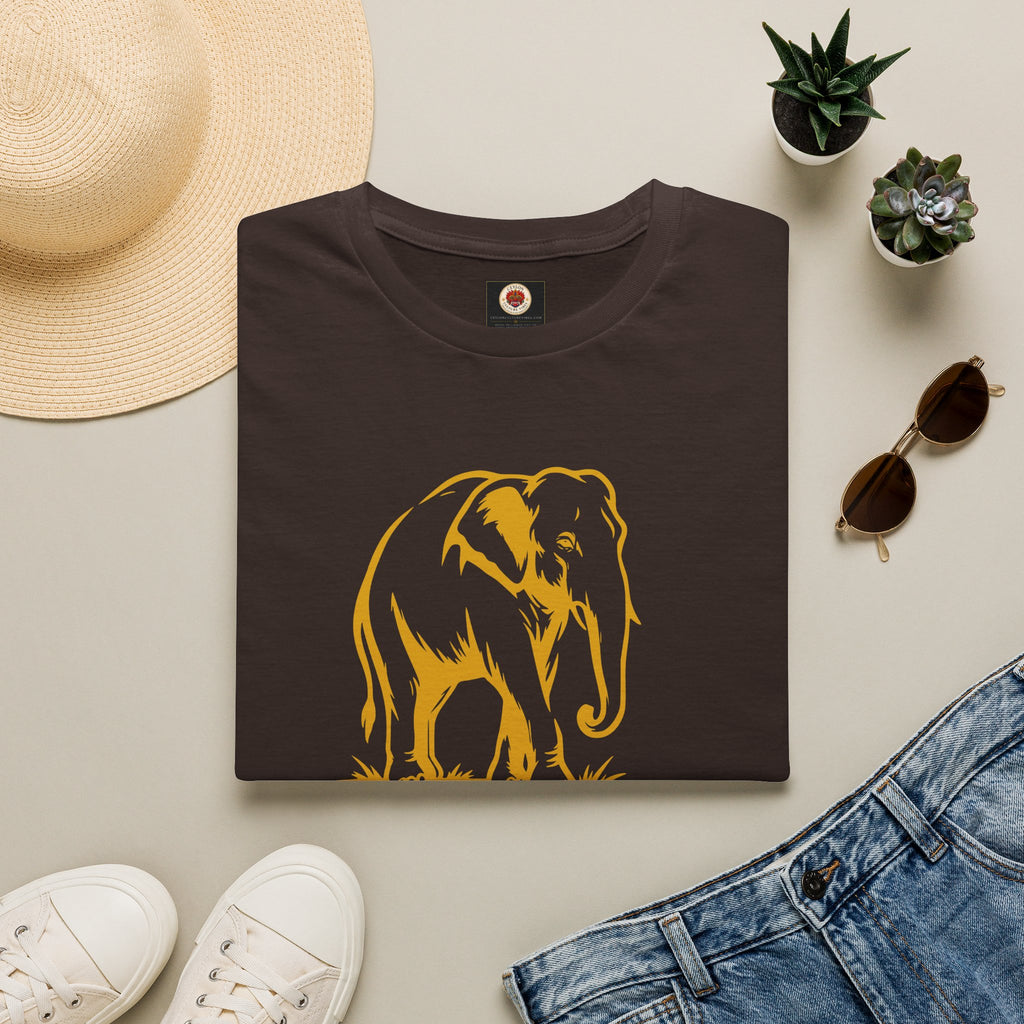 Sri Lanka Elephant Unisex T-Shirt Minimal Ochre Graphic Tee