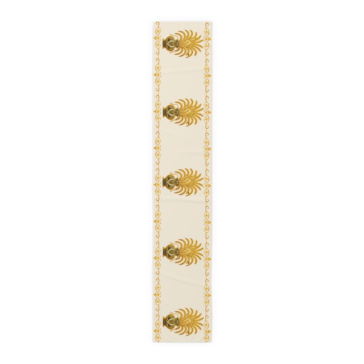 Punkalasa Table Runner Sri Lankan Gold Blessing Ivory Baroque Dining Table Linen