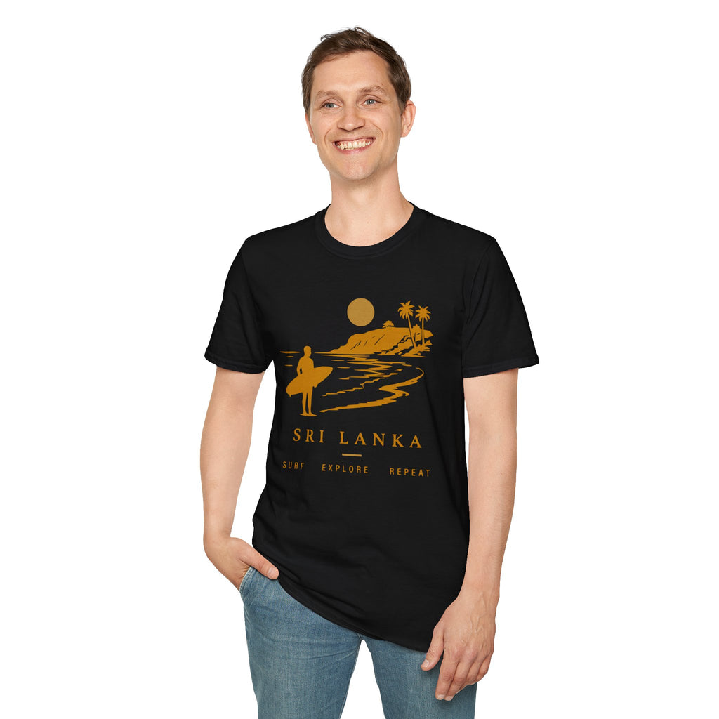 Sri Lanka Surf  Unisex T-Shirt  Surf Explore Repeat Beach Tee