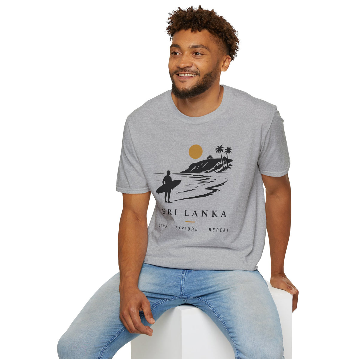 Sri Lanka Surf  Unisex T-Shirt  Surf Explore Repeat Beach Tee
