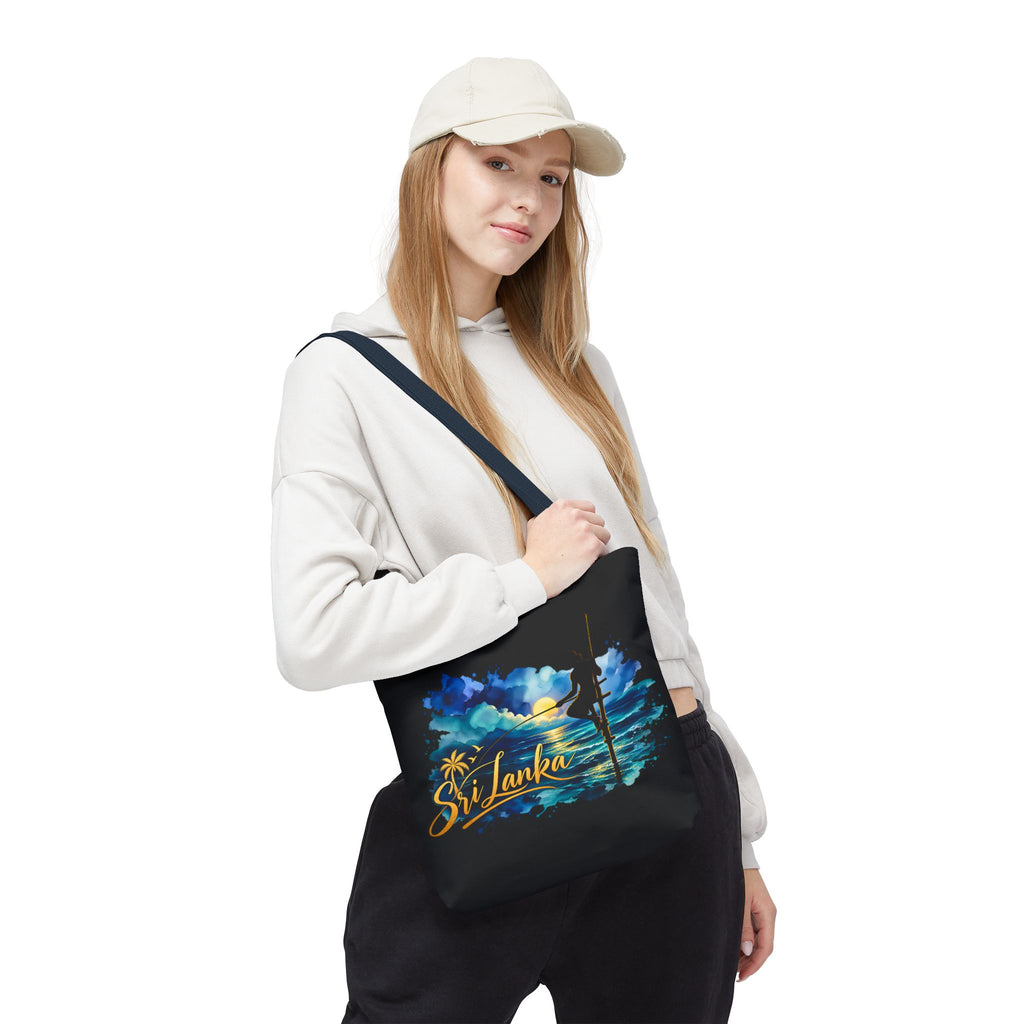 Sri Lanka Stilt Fisherman Tote Bag Island Dusk Beach Bag