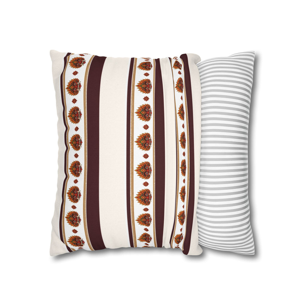 Raksha Stripe Cushion Cover Sri Lankan Devil Dance Repeat Pattern Throw Pillow