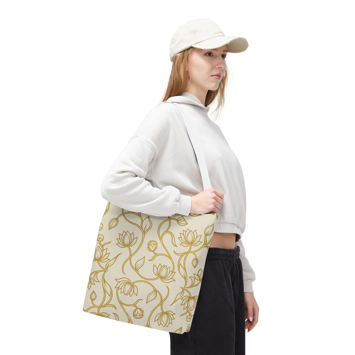 Ceylon Lotus Tote Bag Sri Lankan Temple Flower Canvas Shopper