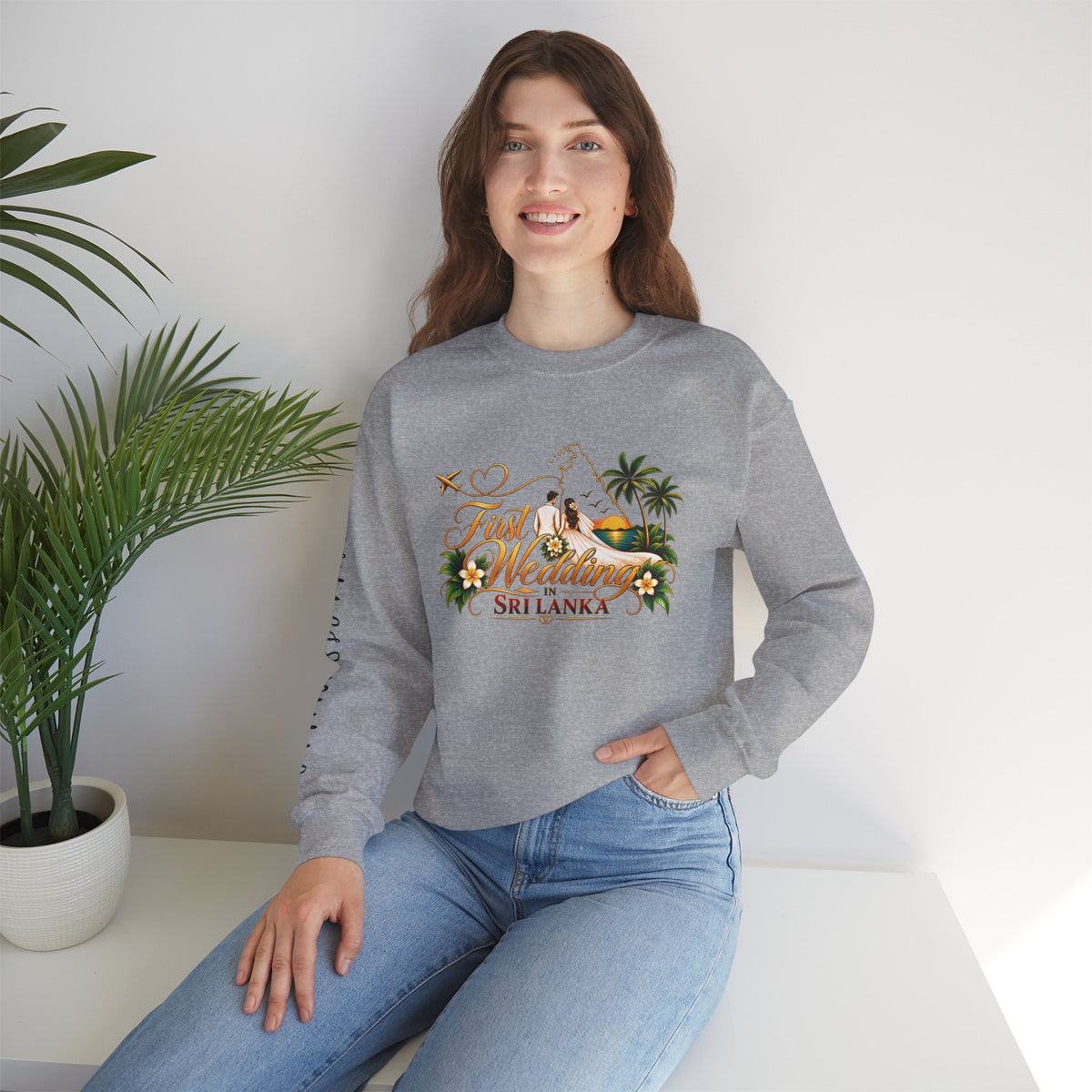 Personalized Sri Lanka Wedding Sweatshirt – Unisex Crewneck