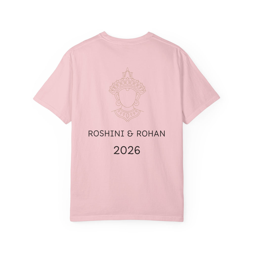 Sri Lanka Destination Wedding T-Shirt — "First Wedding Sri Lanka" Couple Tee (Roshini & Rohan 2026)