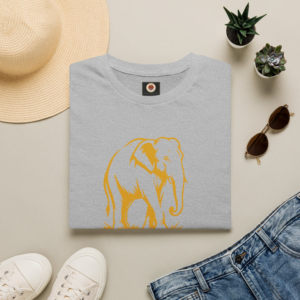 Sri Lanka Elephant Unisex T-Shirt Minimal Ochre Graphic Tee