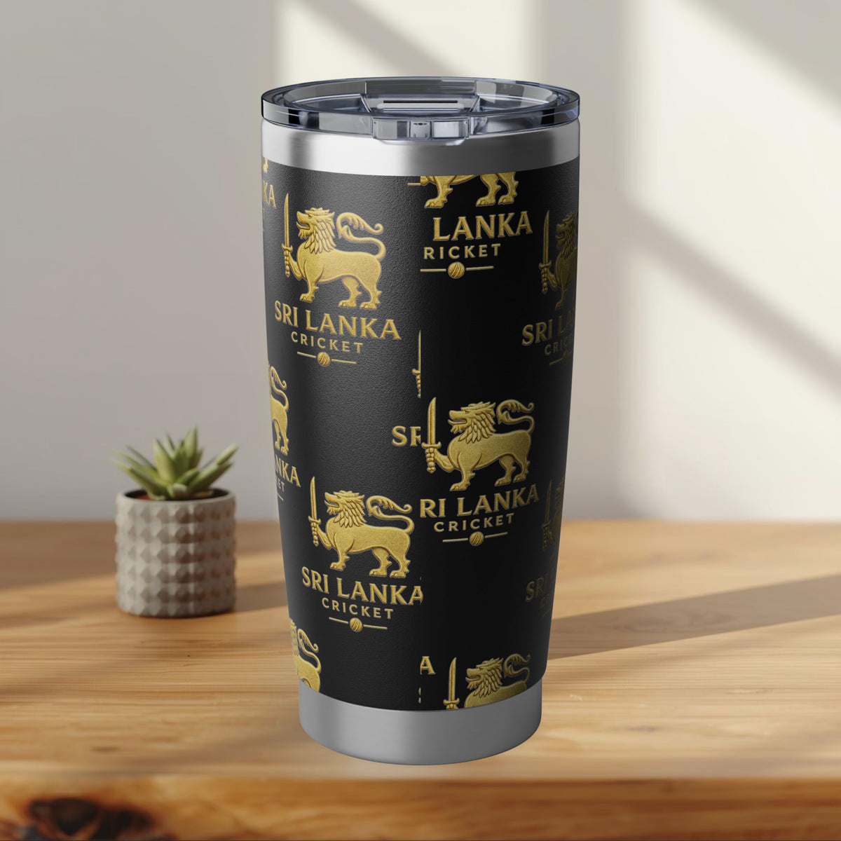 Sri Lanka Cricket Gift | Lion Crest 20 oz Travel Tumbler