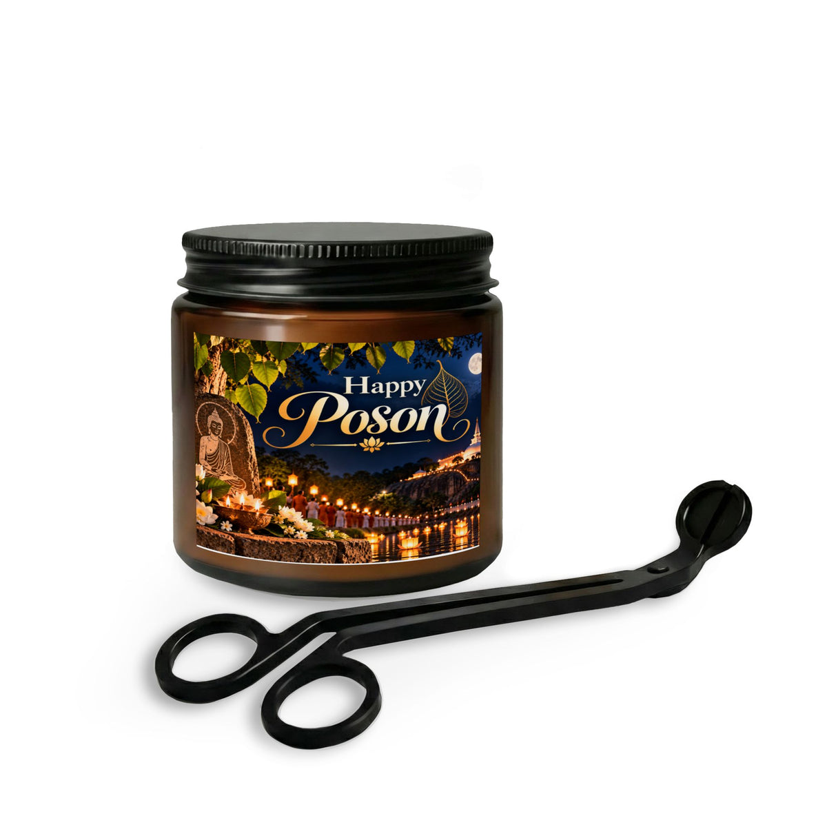 Happy Poson Candle Set with Wick Trimmer