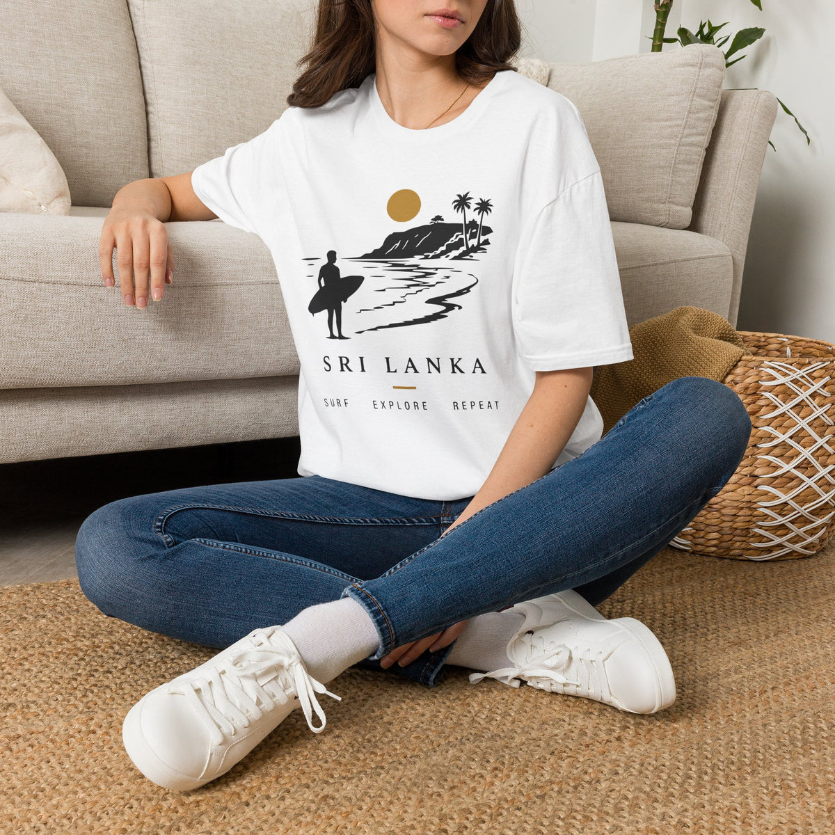 Sri Lanka Surf  Unisex T-Shirt  Surf Explore Repeat Beach Tee