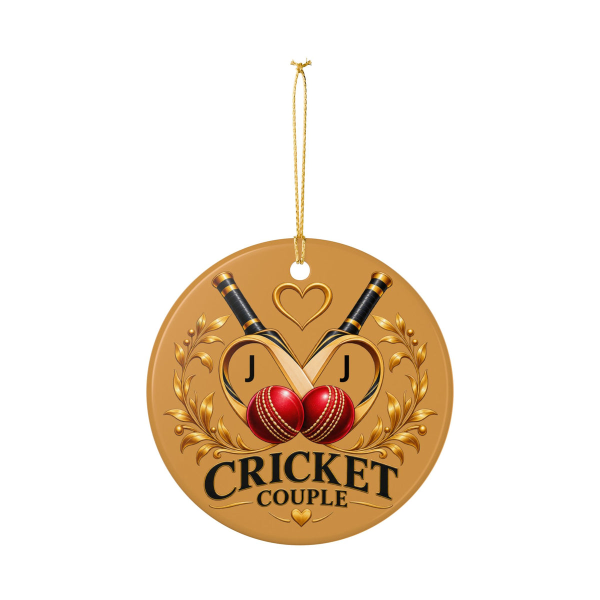 Personalized Cricket Couple Ornament – Couple’s Initials