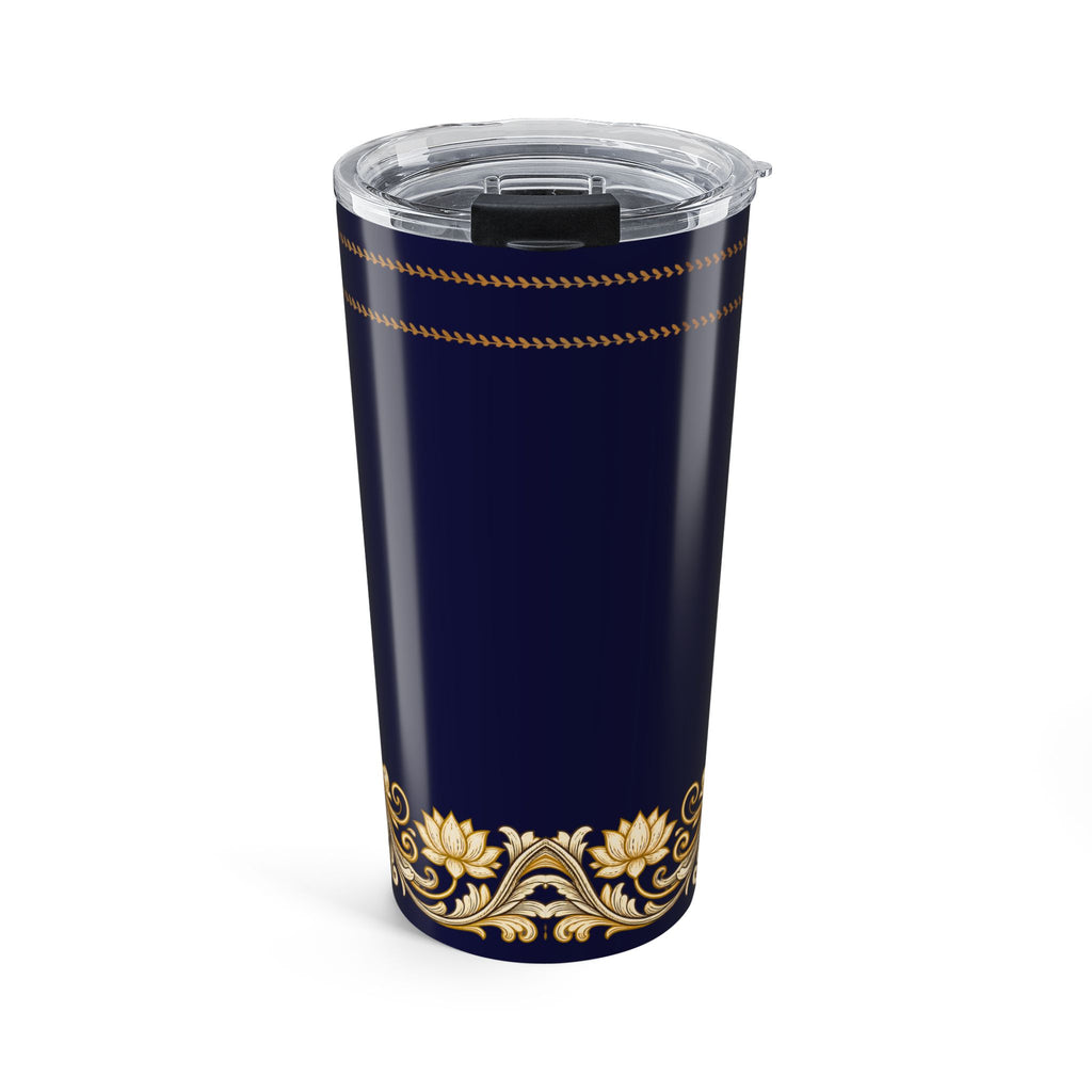 Navy & Gold Baroque 20 oz Insulated Travel Tumbler