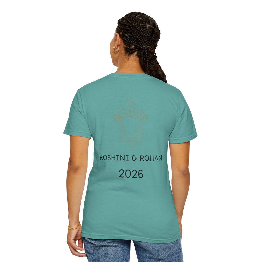 Sri Lanka Destination Wedding T-Shirt — "First Wedding Sri Lanka" Couple Tee (Roshini & Rohan 2026)