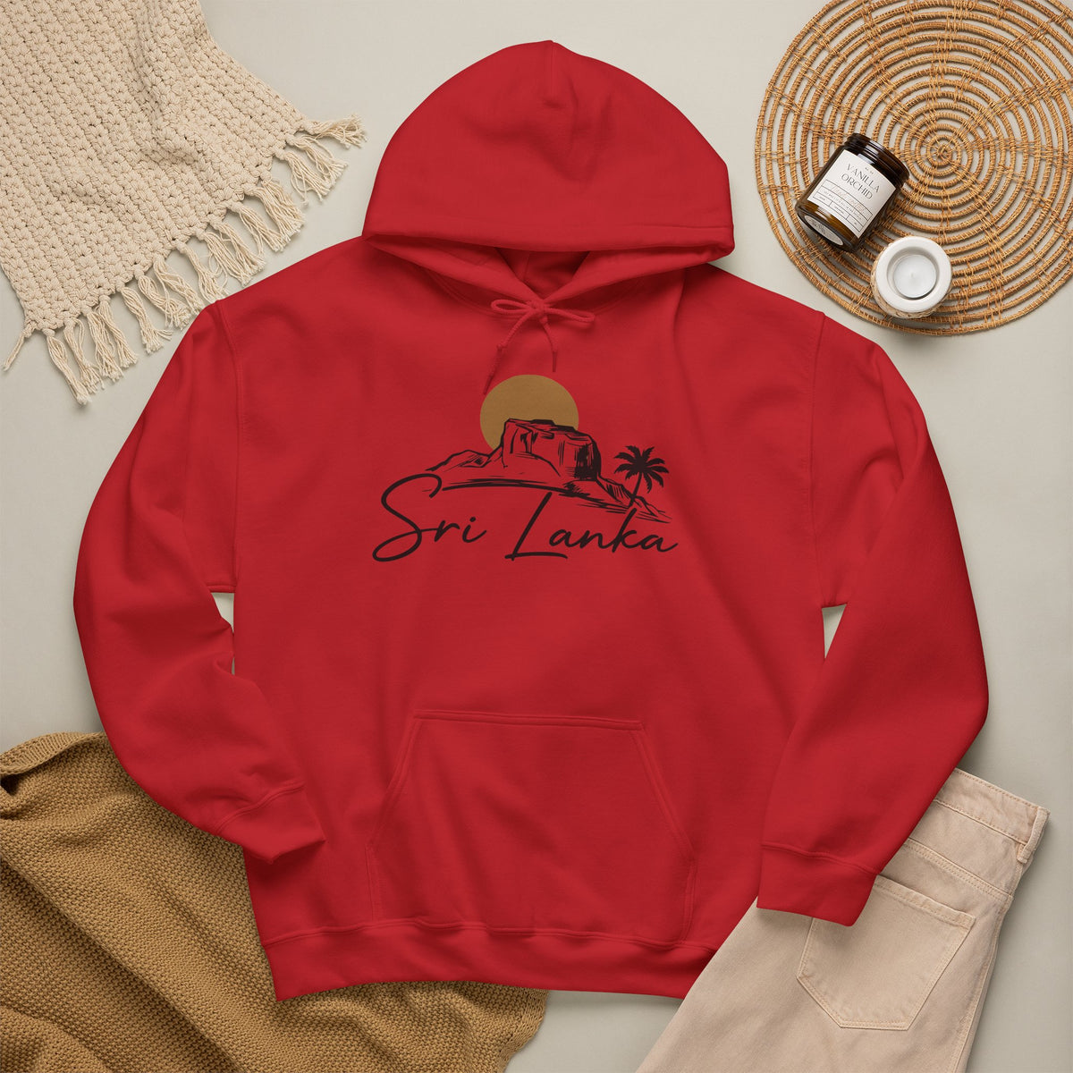 Sri Lanka Sunset Unisex Hoodie Palm Tree Beach Sweatshirt