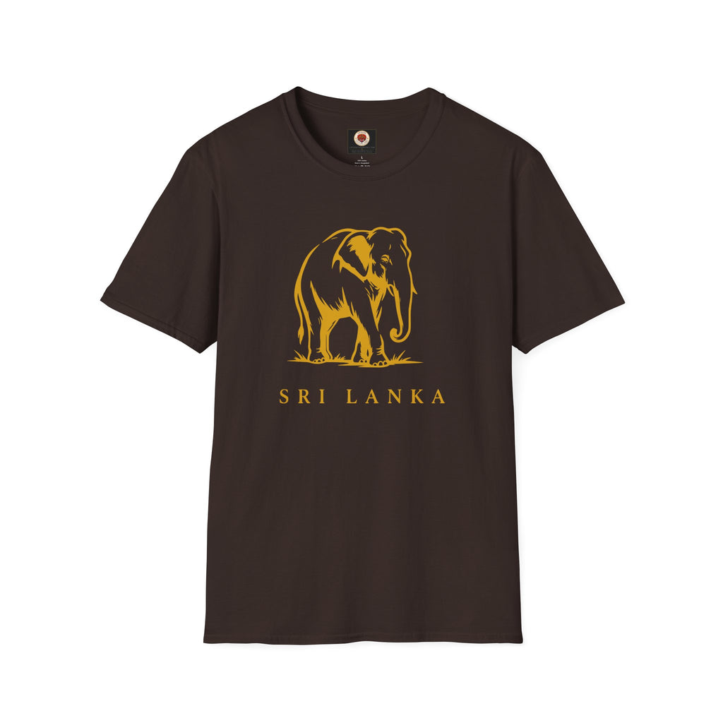 Sri Lanka Elephant Unisex T-Shirt Minimal Ochre Graphic Tee