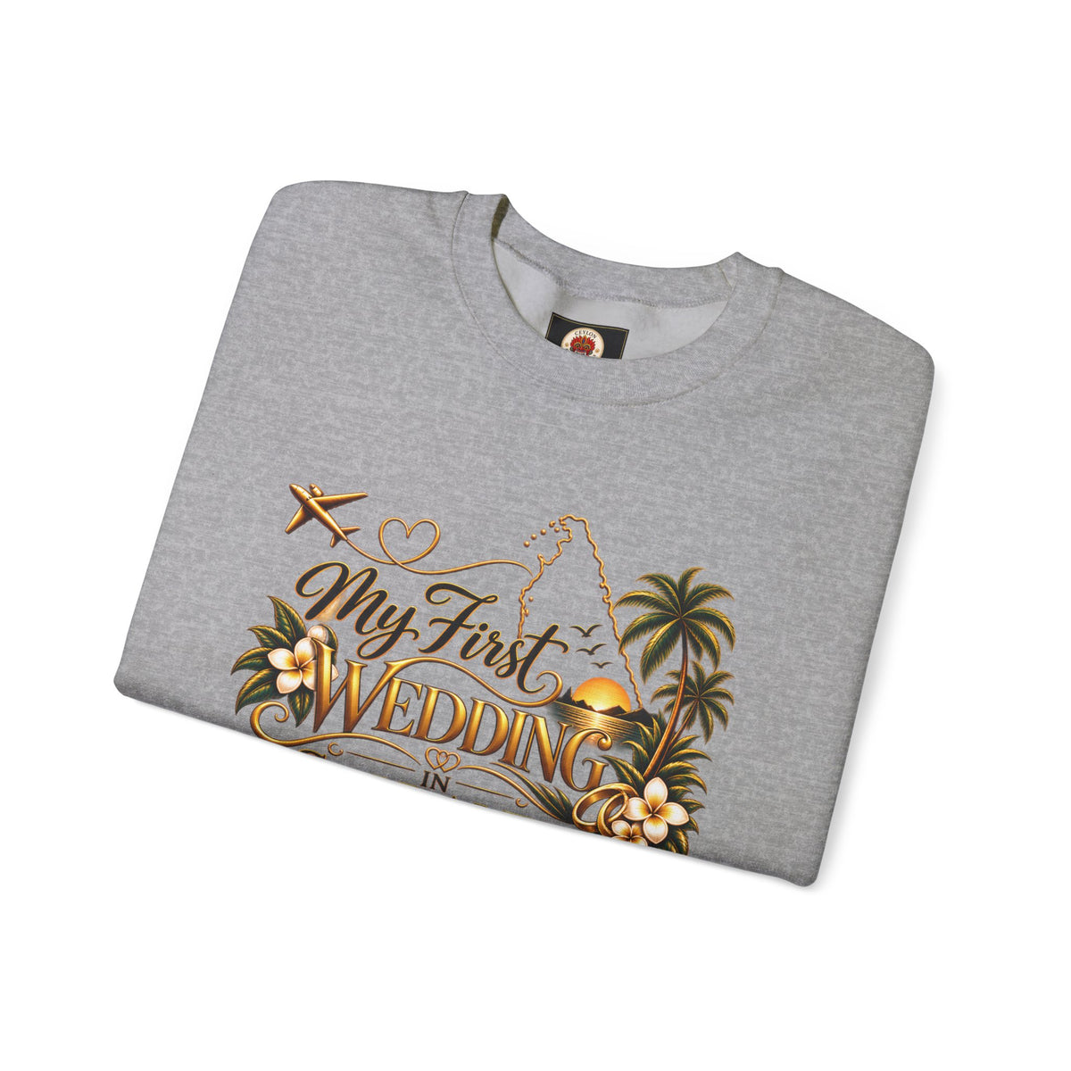 Personalized Sri Lanka Wedding Sweatshirt | Name on Right Sleeve