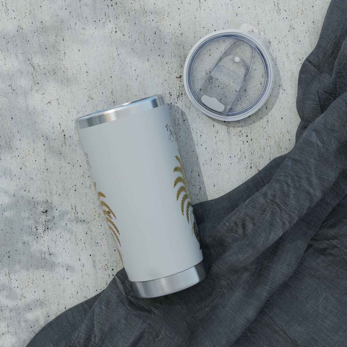 Ayubowan Punkalasa Travel Tumbler Sri Lankan Gold Blessing White 20oz Stainless Steel Cup