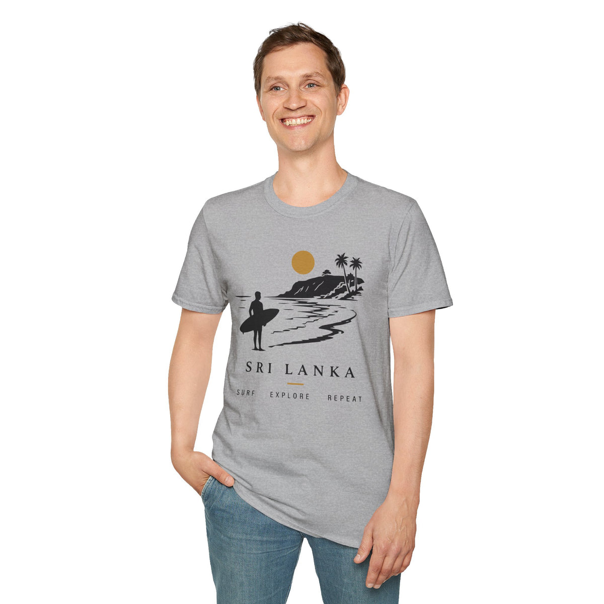 Sri Lanka Surf  Unisex T-Shirt  Surf Explore Repeat Beach Tee