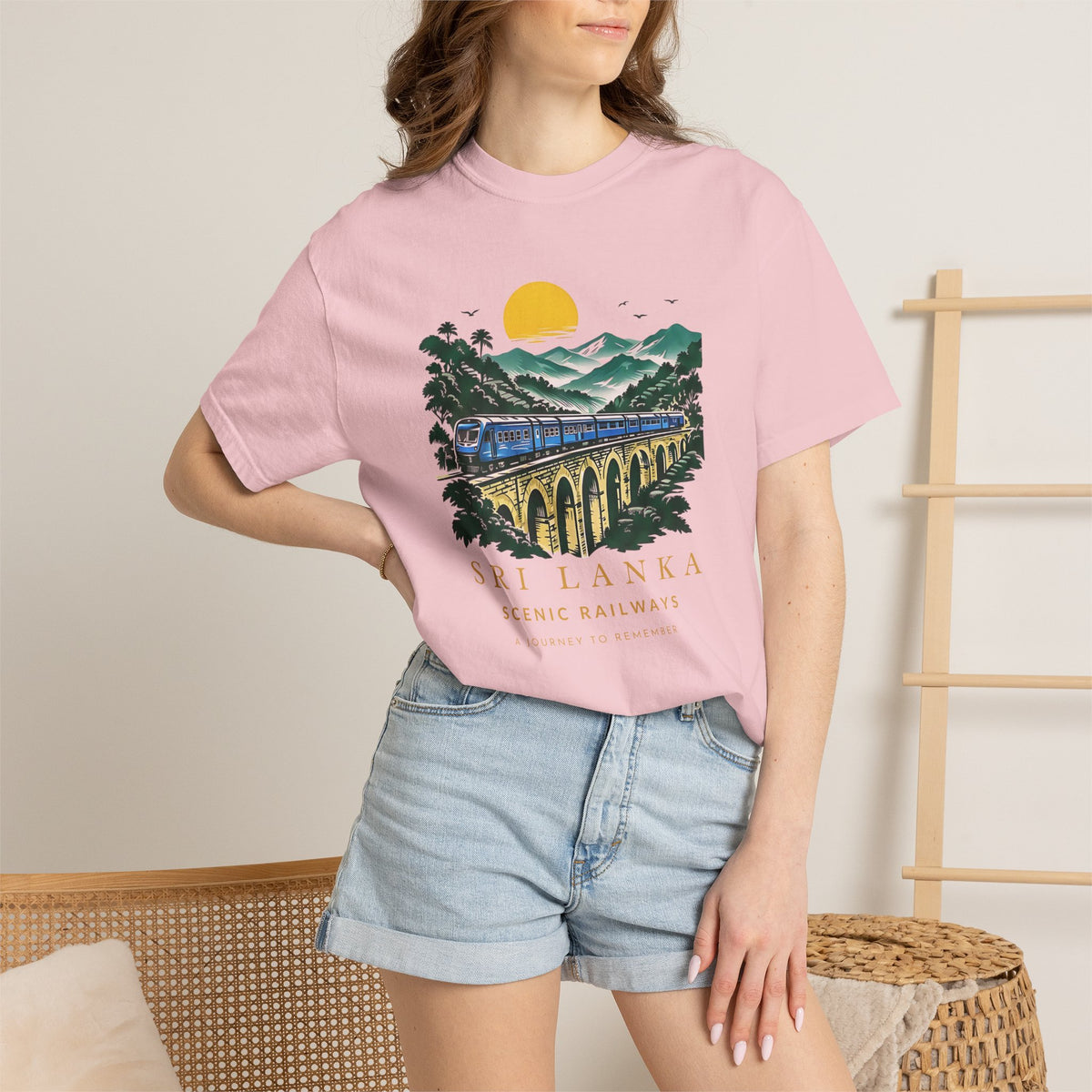 Sri Lanka Nine Arch Bridge Unisex T-Shirt Vintage Railway Tee