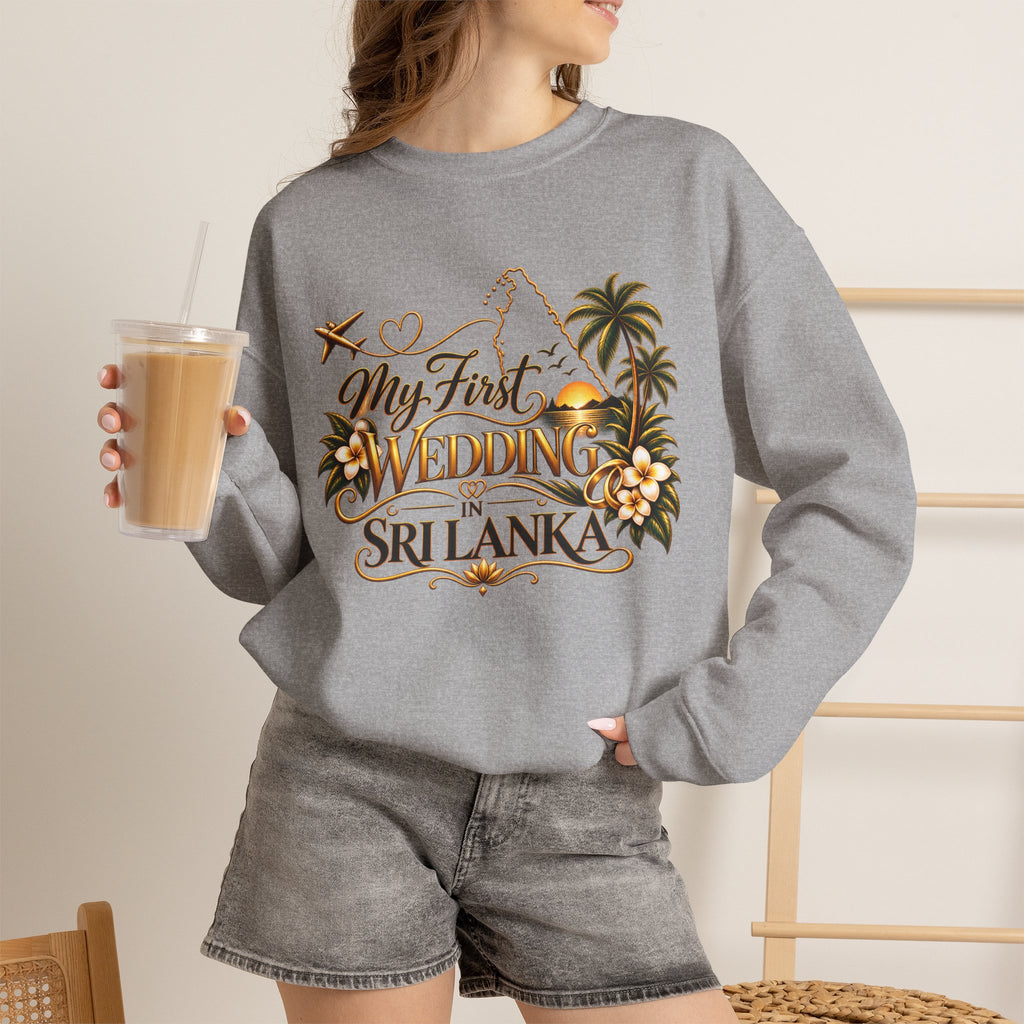 Personalized Sri Lanka Wedding Sweatshirt | Name on Right Sleeve