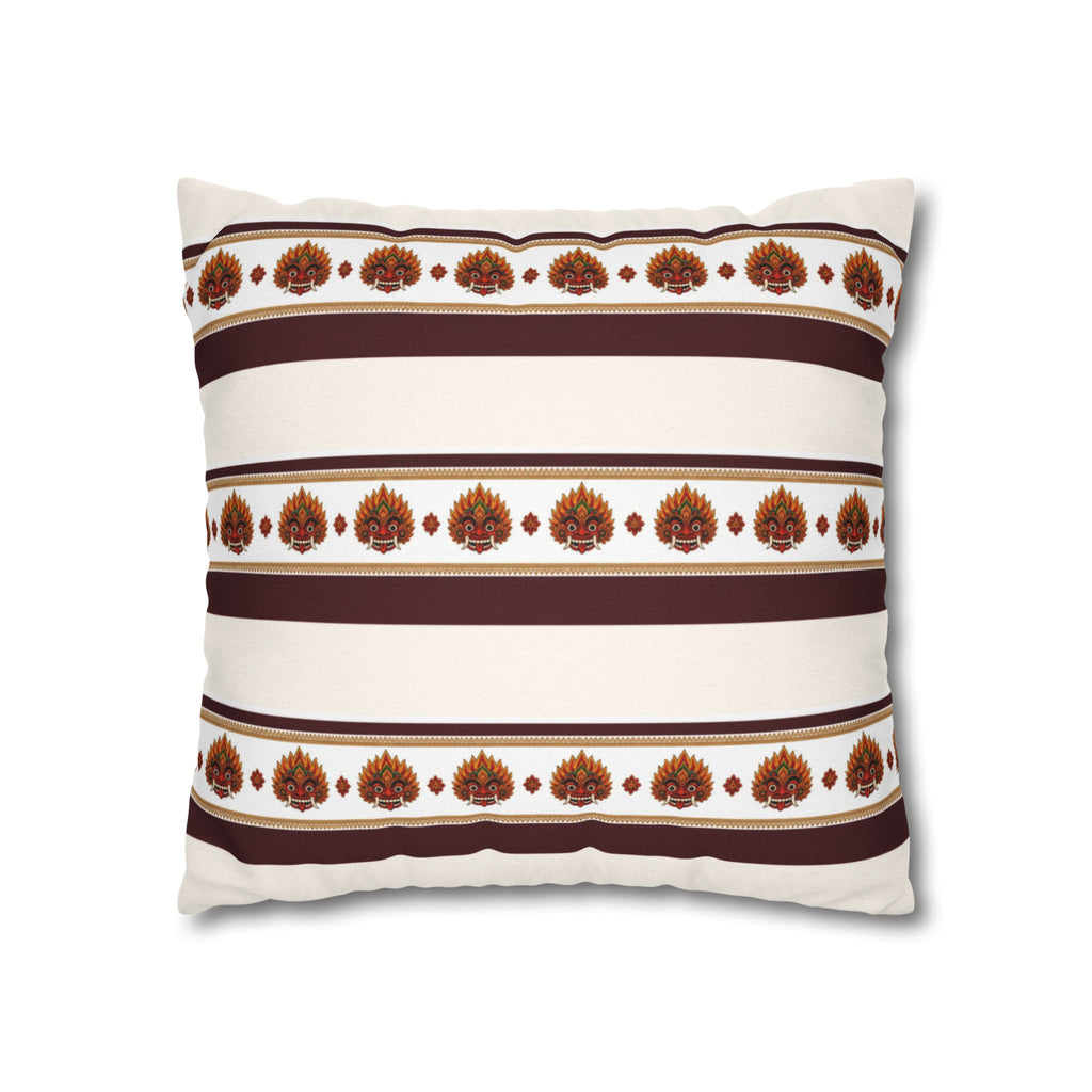 Raksha Stripe Cushion Cover Sri Lankan Devil Dance Repeat Pattern Throw Pillow