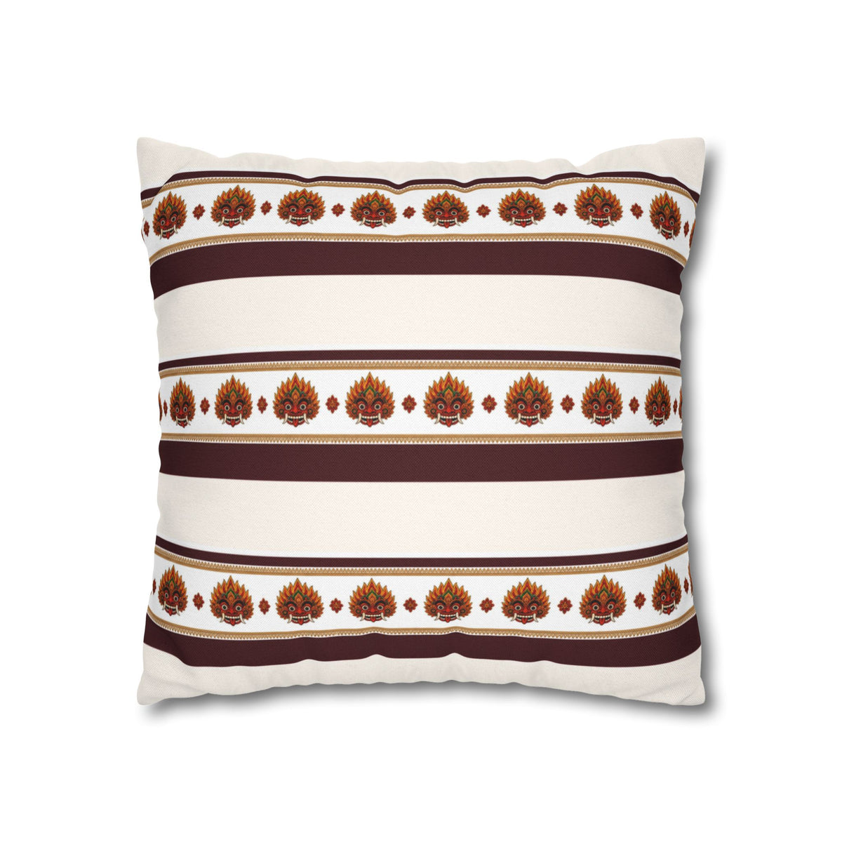 Raksha Stripe Cushion Cover Sri Lankan Devil Dance Repeat Pattern Throw Pillow