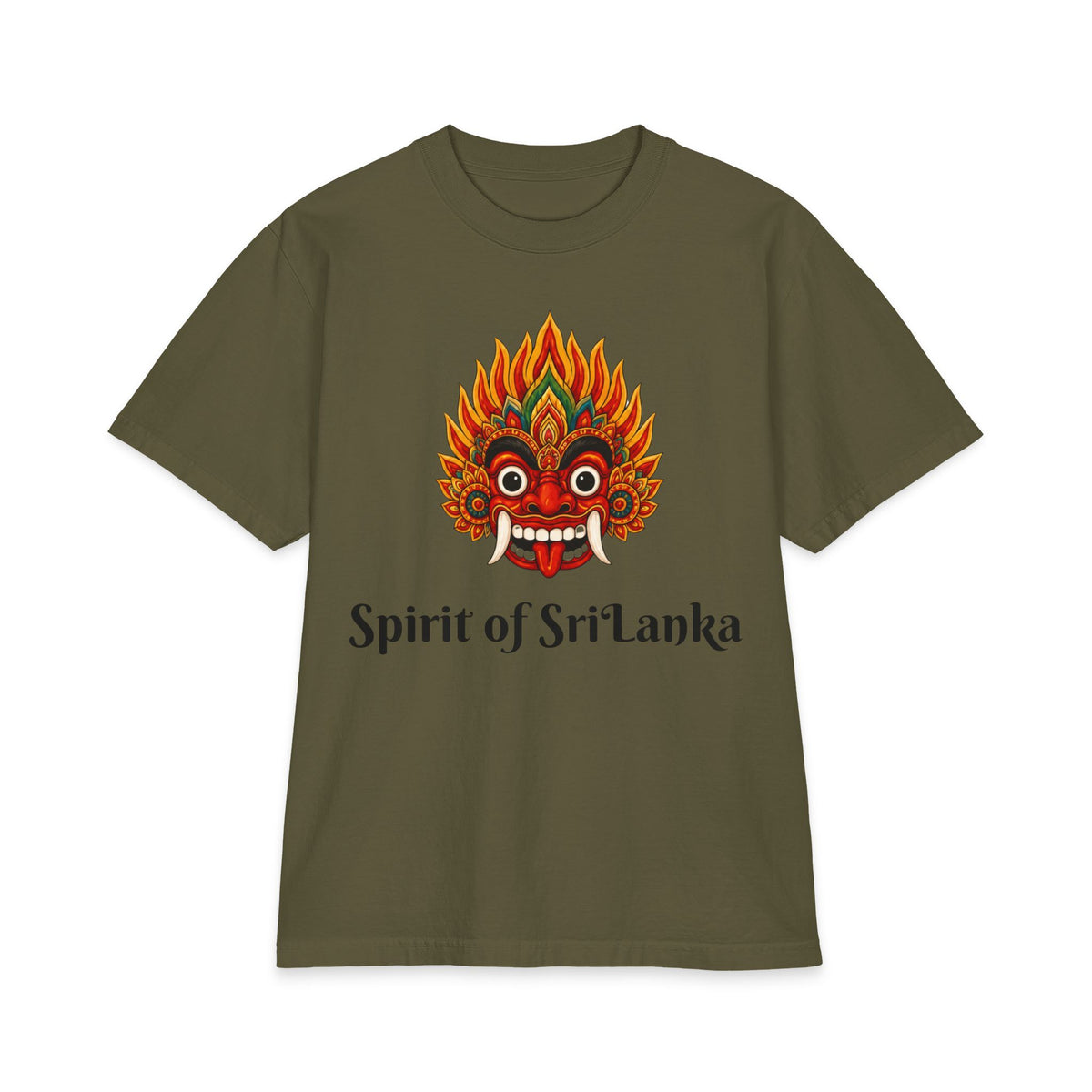 Raksha Spirit Graphic T-Shirt Sri Lankan Devil Dance Mask Heritage Unisex Tee