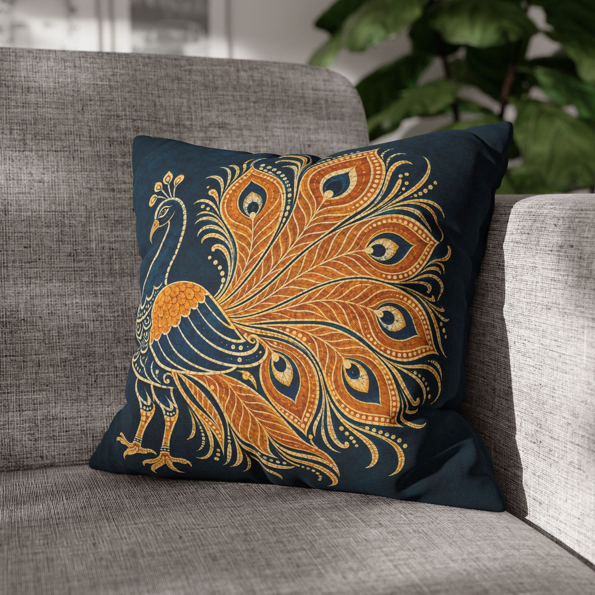 Peacock Batik Cushion Cover Sri Lankan Gift Pillowcase