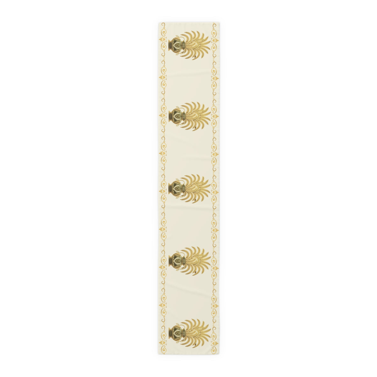 Punkalasa Table Runner Sri Lankan Gold Blessing Ivory Baroque Dining Table Linen