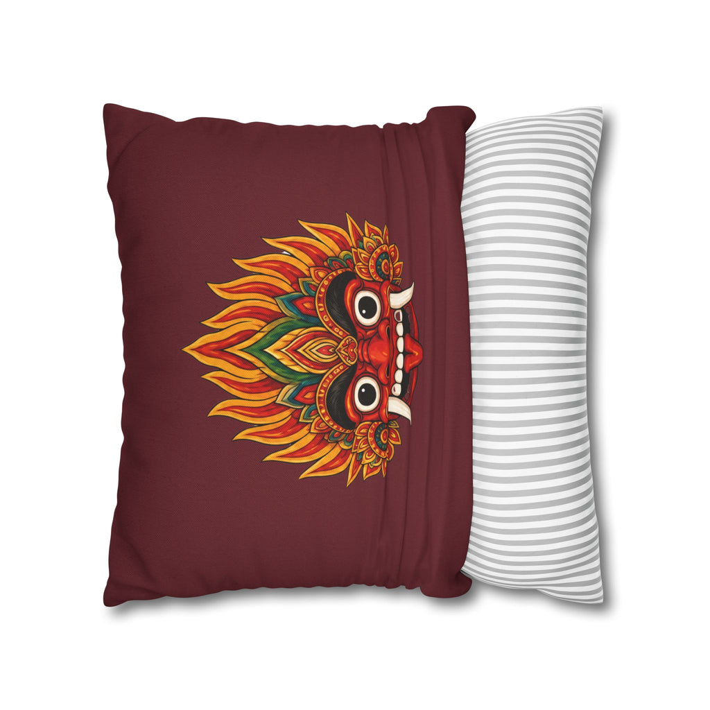 Raksha Guardian Cushion Cover  Sri Lankan Devil Dance Mask