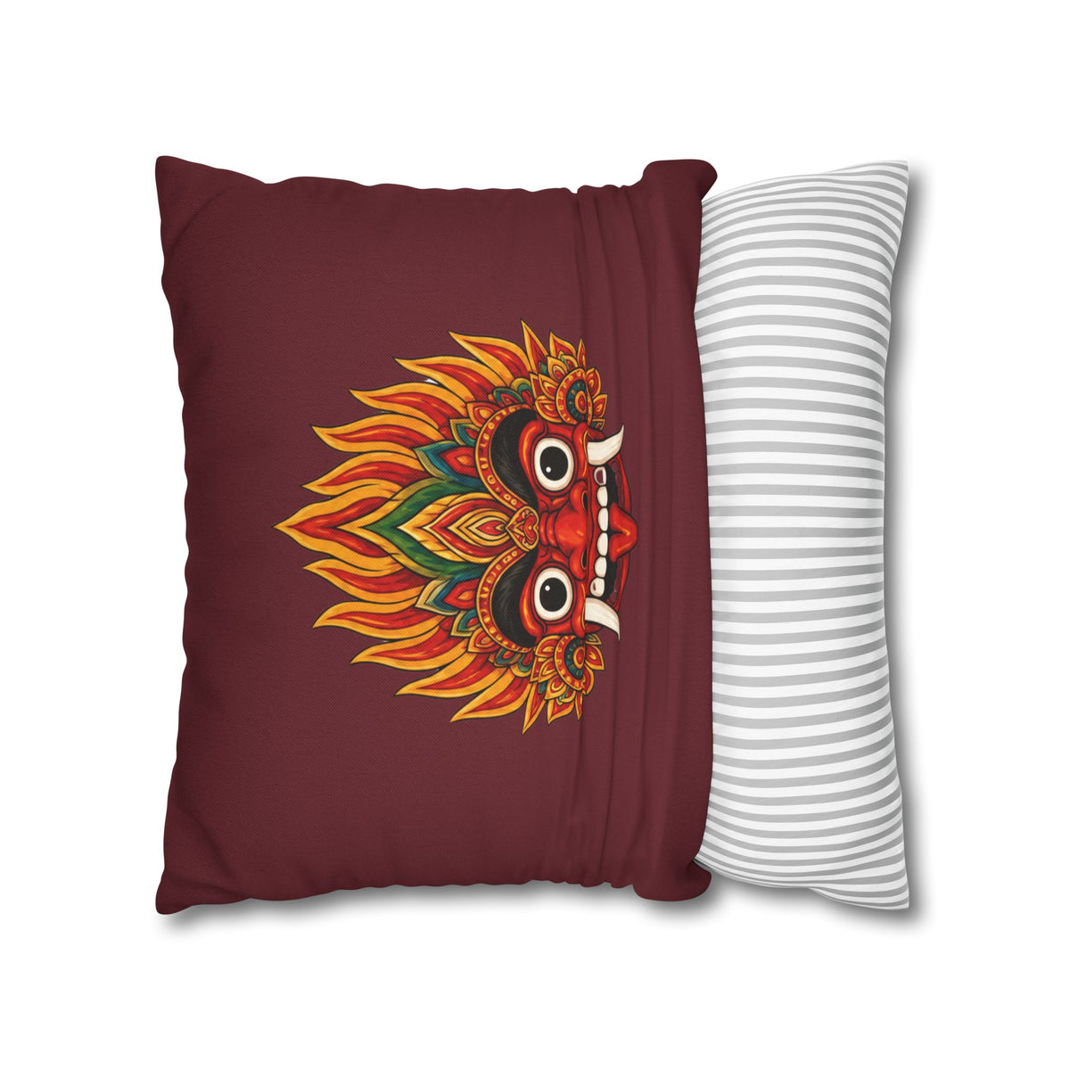 Raksha Guardian Cushion Cover  Sri Lankan Devil Dance Mask