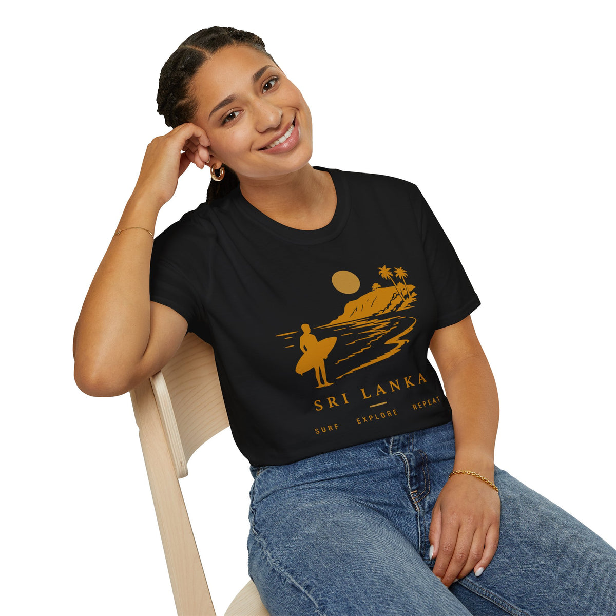 Sri Lanka Surf  Unisex T-Shirt  Surf Explore Repeat Beach Tee