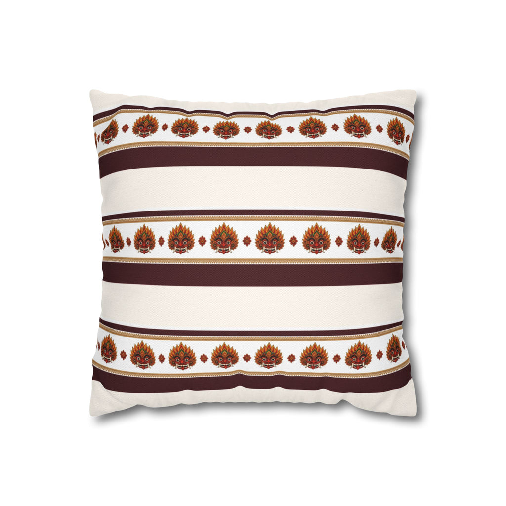 Raksha Stripe Cushion Cover Sri Lankan Devil Dance Repeat Pattern Throw Pillow