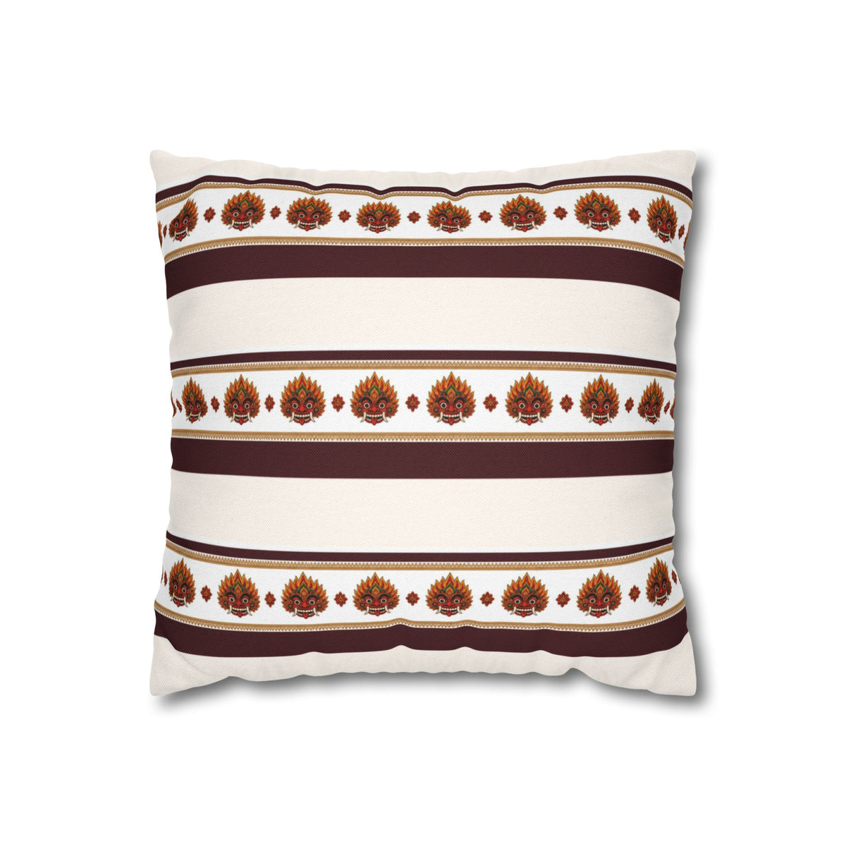 Raksha Stripe Cushion Cover Sri Lankan Devil Dance Repeat Pattern Throw Pillow