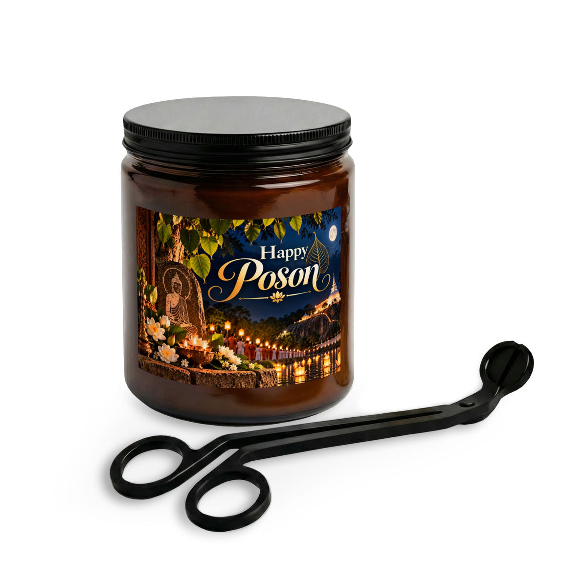 Happy Poson Candle Set with Wick Trimmer