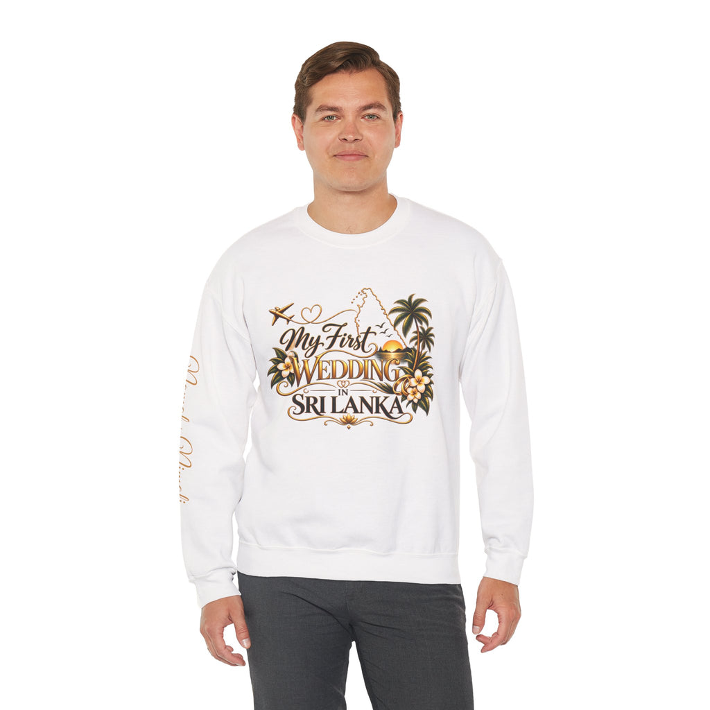 Personalized Sri Lanka Wedding Sweatshirt | Name on Right Sleeve