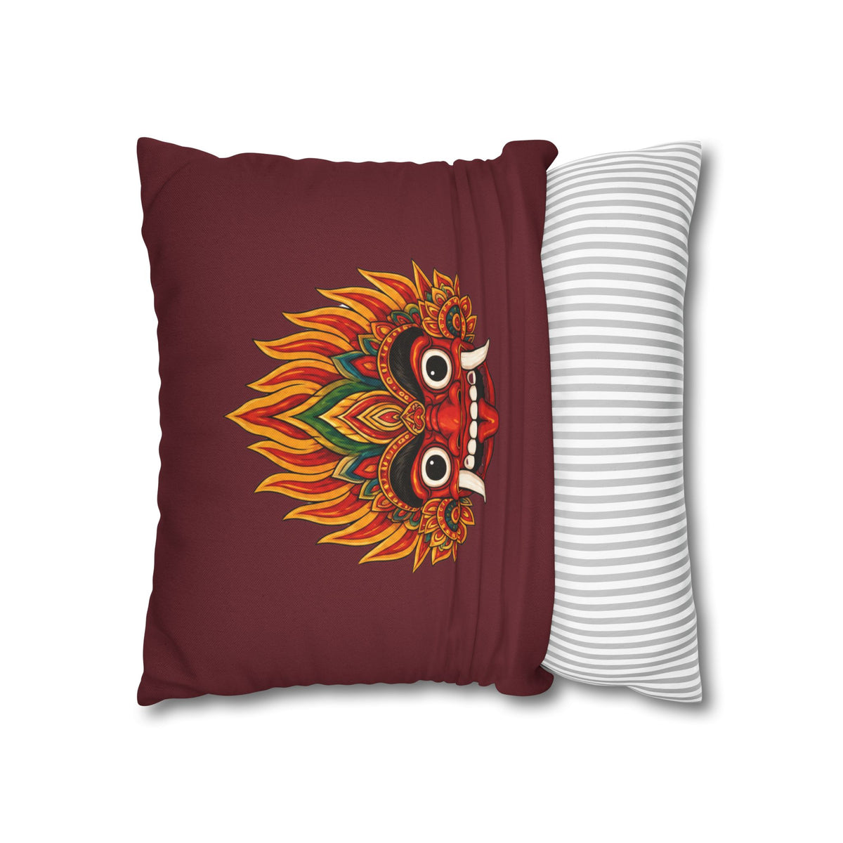Raksha Guardian Cushion Cover  Sri Lankan Devil Dance Mask