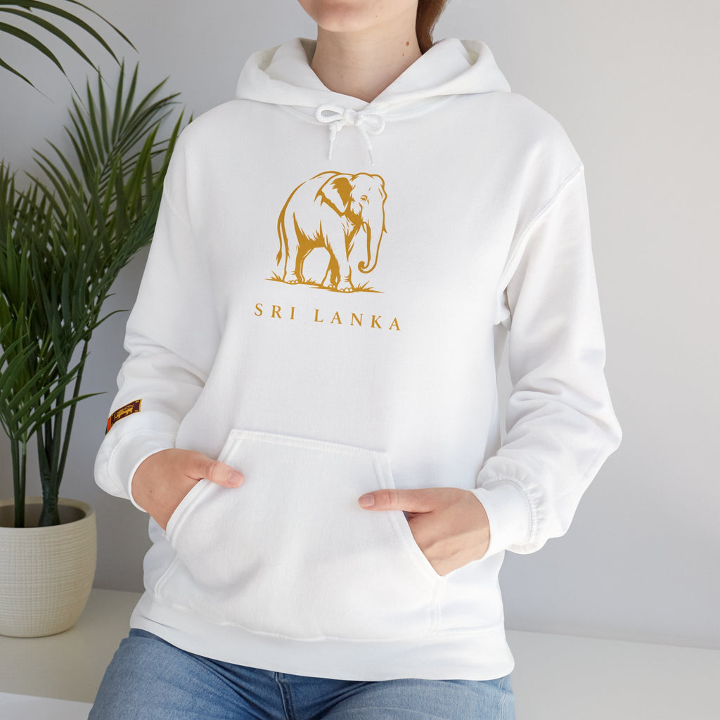 Sri Lanka Elephant Unisex Hoodie Gold Heritage Design