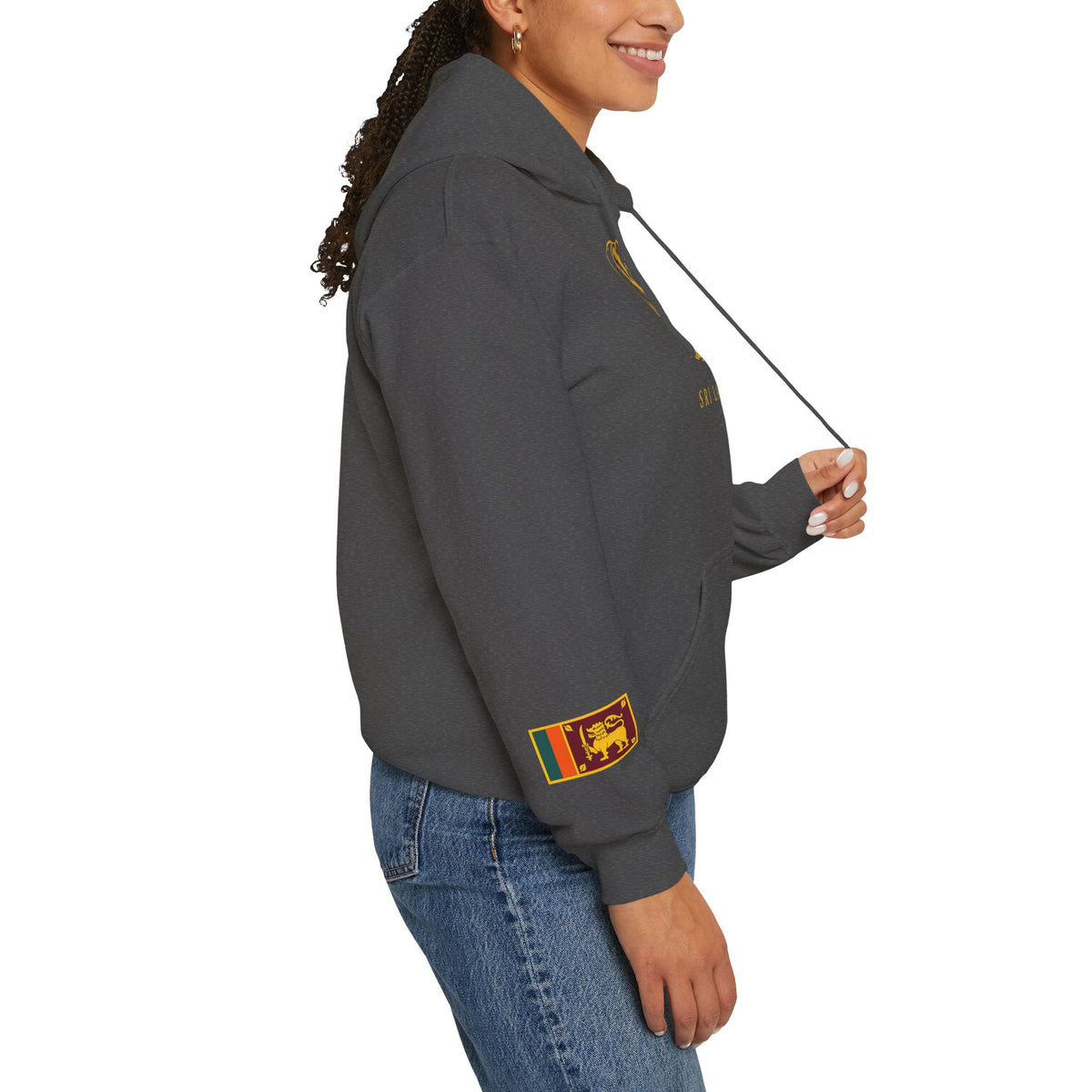 Sri Lanka Elephant Unisex Hoodie Gold Heritage Design