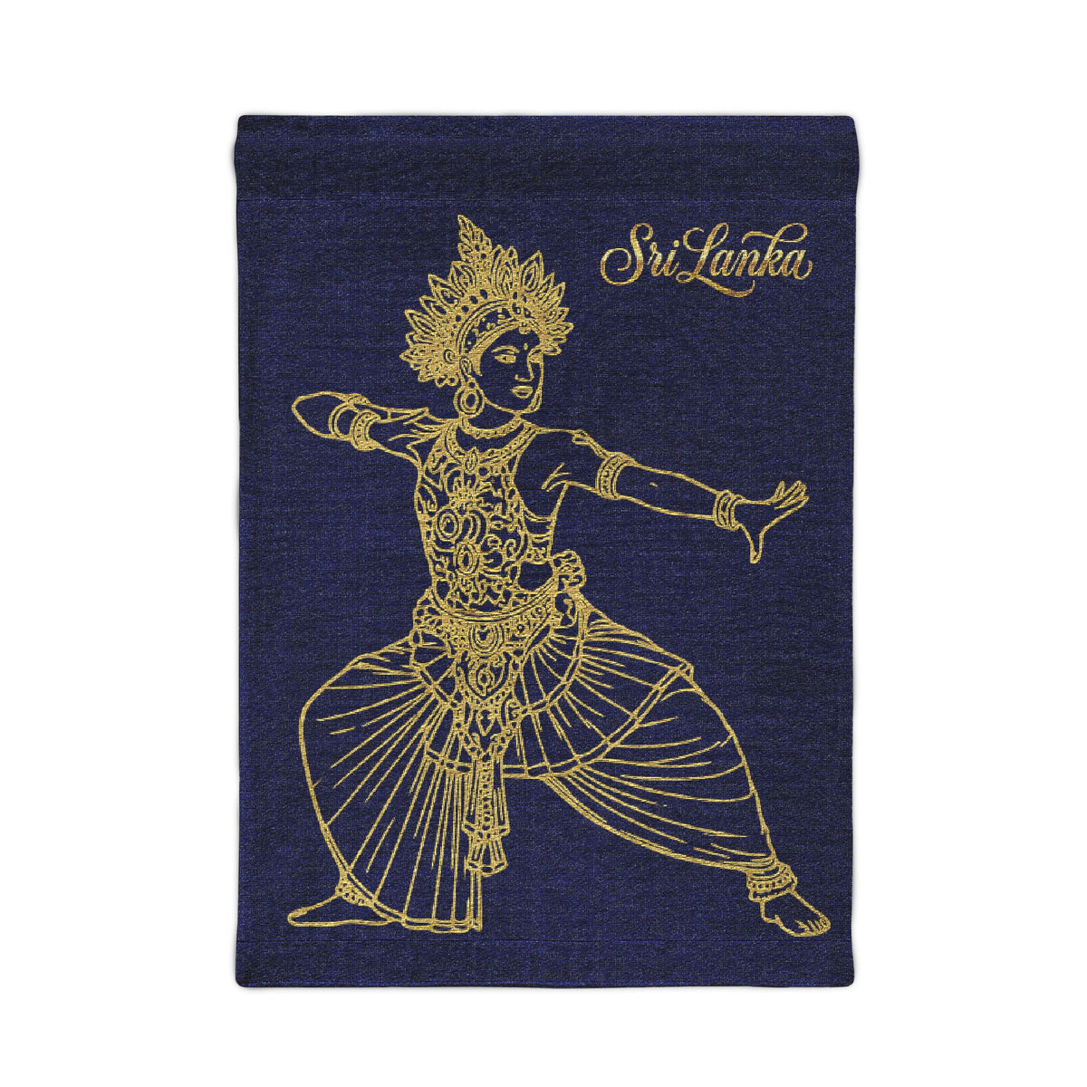 Sri Lanka Gold-Line Dancer Woven Wall Tapestry | Heritage Gift