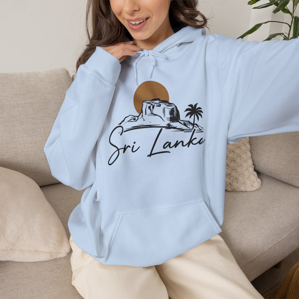 Sri Lanka Sunset Unisex Hoodie Palm Tree Beach Sweatshirt