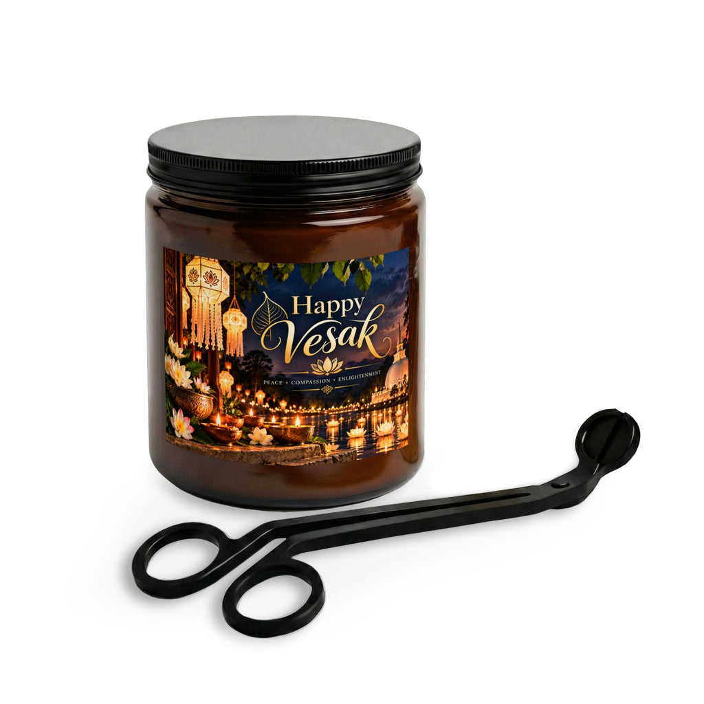 Happy Vesak Candle Set with Wick Trimmer